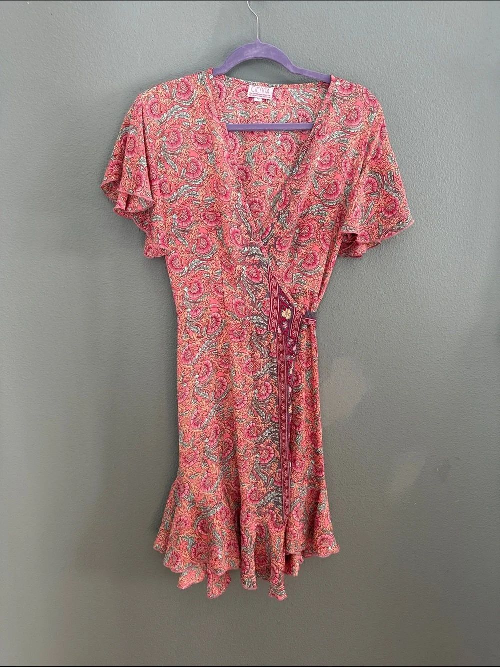 CIENNA Millie Silk Wrap Dress Sz Medium